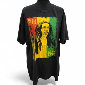 Zion Rootswear Black Bob Marley 1945 Graphic Tee